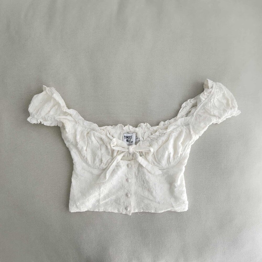 Princess Polly White Crop Top
